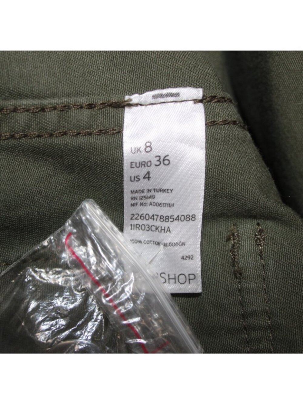 Top Ship Jacket Sz 4 Green Pockets Collared Denim 100% Cotton AS IS Jacket - Picture 8 of 13